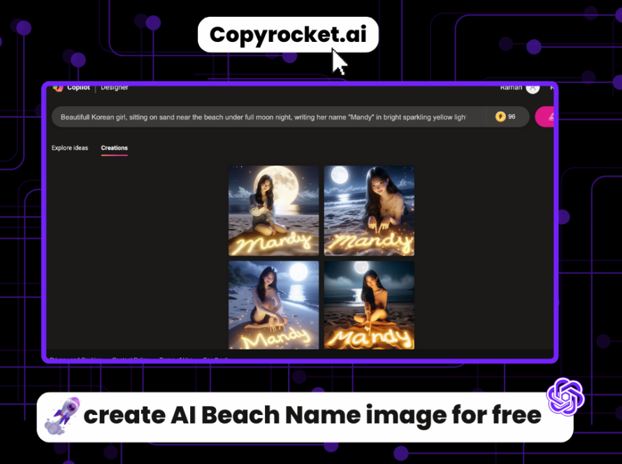create AI Beach Name image for free