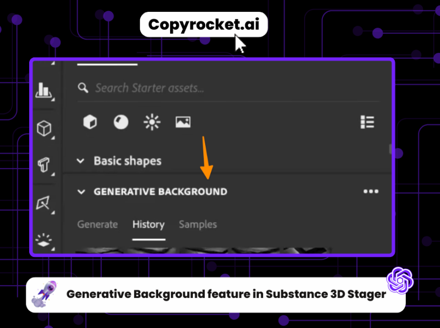 Generative Background feature in Substance 3D Stager