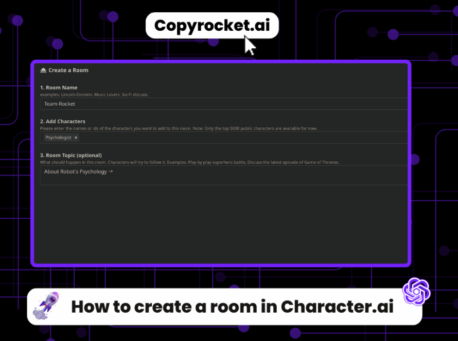 How to create a room in Character.ai