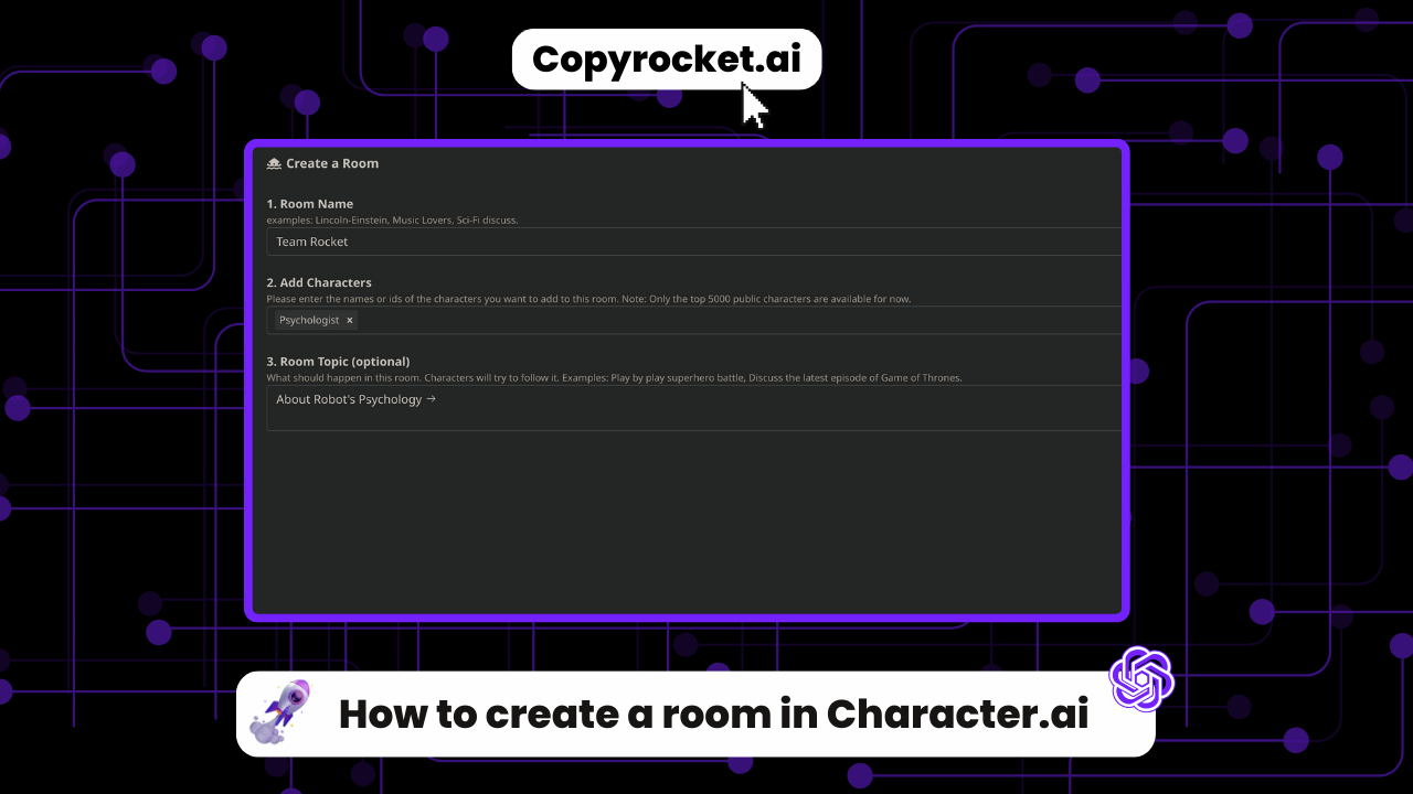 How to create a room in Character.ai