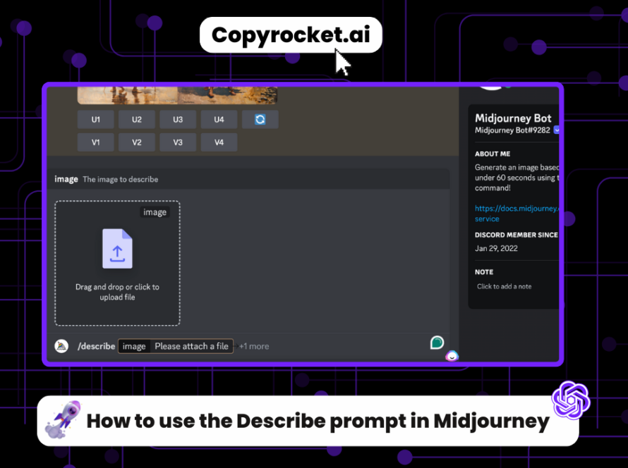 How to use the Describe prompt in Midjourney