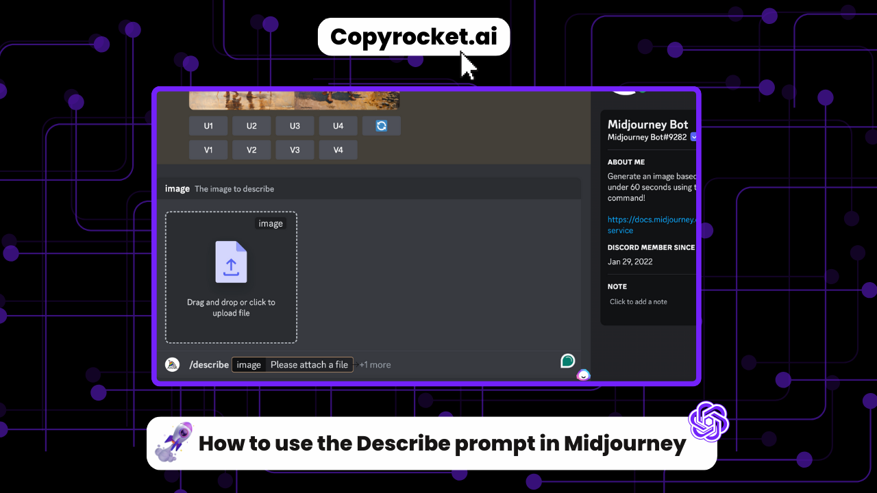 How to use the Describe prompt in Midjourney