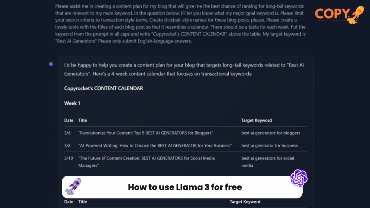 How to use Llama 3 for free