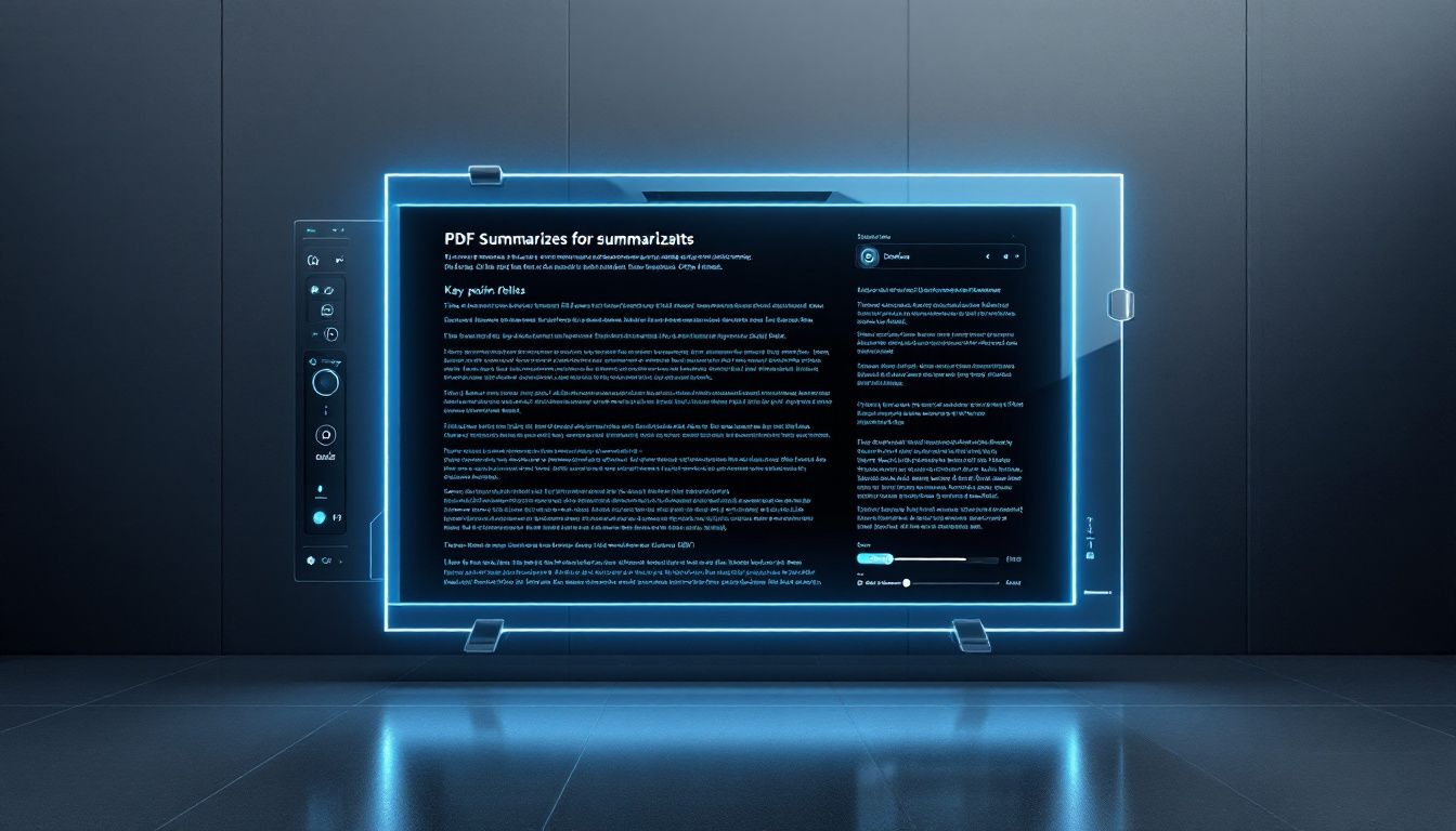 A visual representation of summarizing PDF documents instantly.